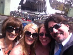 Karen, Jill, Kitty, and John after Easter services at the Hollywood Bowl