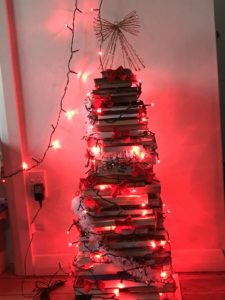 Christmas book tree